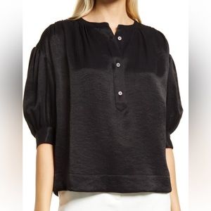 Nordstrom Black Button-Up Blouse